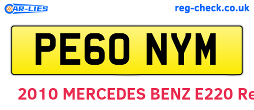PE60NYM are the vehicle registration plates.