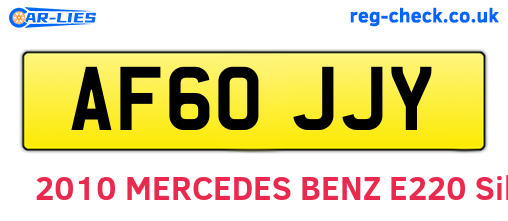 AF60JJY are the vehicle registration plates.