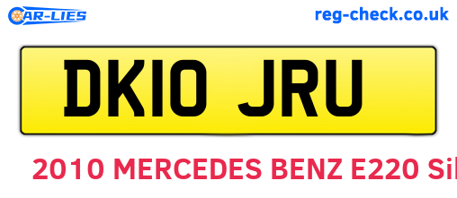 DK10JRU are the vehicle registration plates.