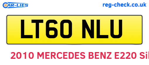 LT60NLU are the vehicle registration plates.