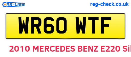 WR60WTF are the vehicle registration plates.