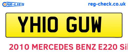 YH10GUW are the vehicle registration plates.