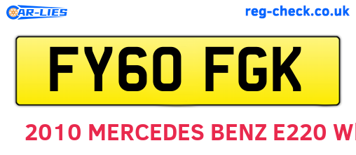 FY60FGK are the vehicle registration plates.