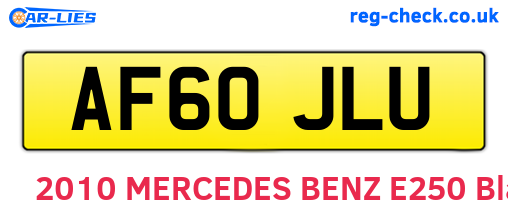 AF60JLU are the vehicle registration plates.
