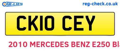 CK10CEY are the vehicle registration plates.