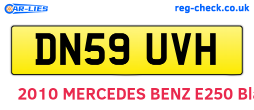 DN59UVH are the vehicle registration plates.
