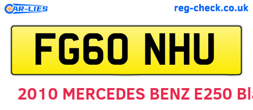 FG60NHU are the vehicle registration plates.