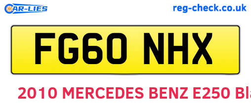 FG60NHX are the vehicle registration plates.