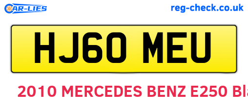 HJ60MEU are the vehicle registration plates.