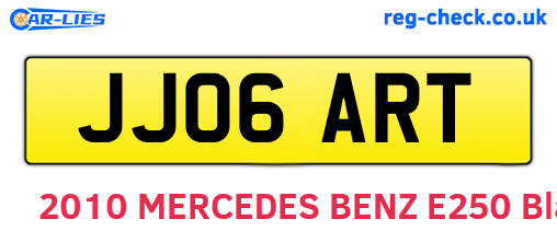 JJ06ART are the vehicle registration plates.