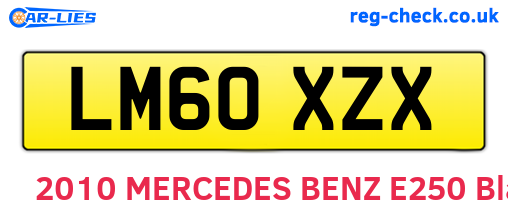 LM60XZX are the vehicle registration plates.