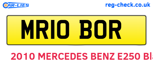 MR10BOR are the vehicle registration plates.