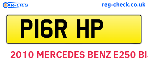 P16RHP are the vehicle registration plates.