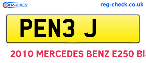 PEN3J are the vehicle registration plates.