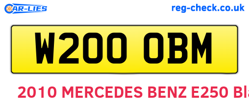 W200OBM are the vehicle registration plates.