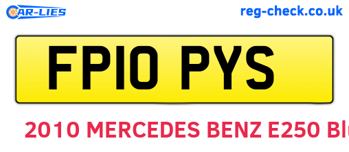 FP10PYS are the vehicle registration plates.