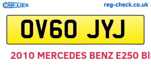 OV60JYJ are the vehicle registration plates.