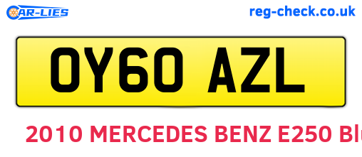 OY60AZL are the vehicle registration plates.