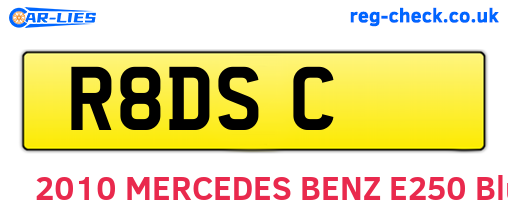 R8DSC are the vehicle registration plates.