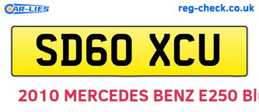 SD60XCU are the vehicle registration plates.