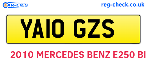 YA10GZS are the vehicle registration plates.