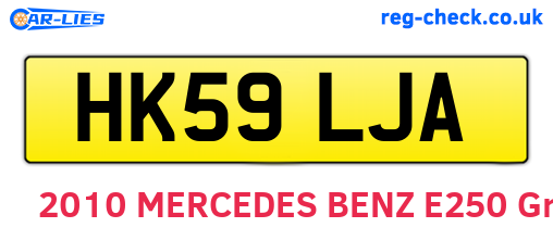HK59LJA are the vehicle registration plates.