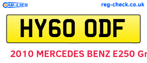 HY60ODF are the vehicle registration plates.