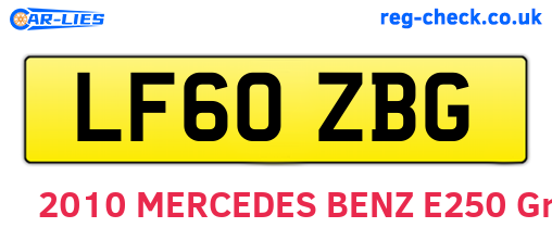 LF60ZBG are the vehicle registration plates.