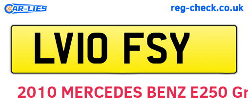 LV10FSY are the vehicle registration plates.