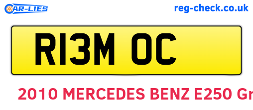 R13MOC are the vehicle registration plates.