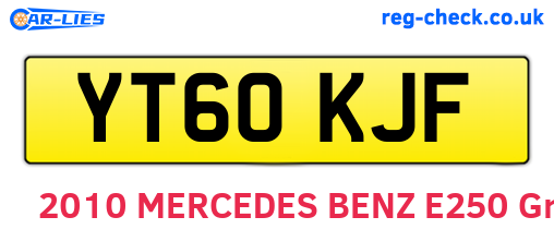 YT60KJF are the vehicle registration plates.