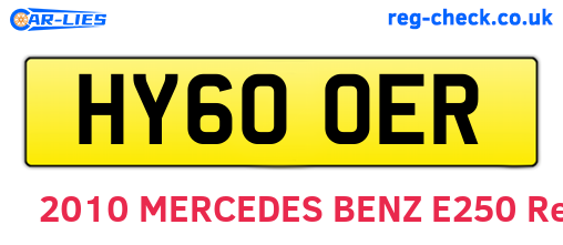 HY60OER are the vehicle registration plates.