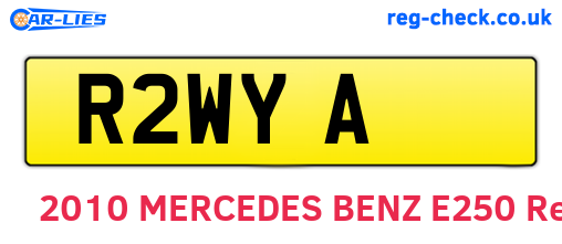 R2WYA are the vehicle registration plates.