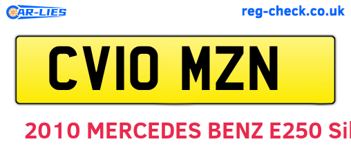 CV10MZN are the vehicle registration plates.