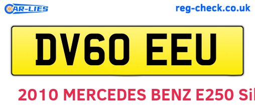 DV60EEU are the vehicle registration plates.