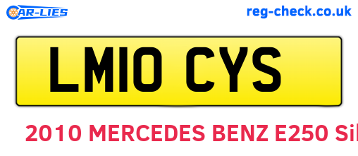 LM10CYS are the vehicle registration plates.