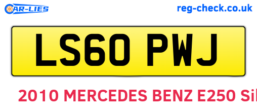 LS60PWJ are the vehicle registration plates.