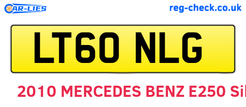 LT60NLG are the vehicle registration plates.