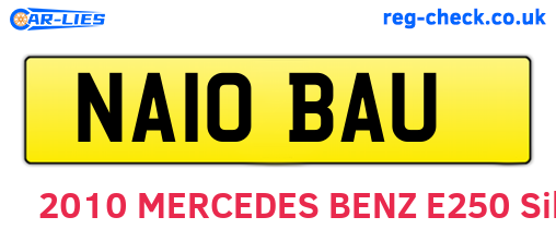 NA10BAU are the vehicle registration plates.