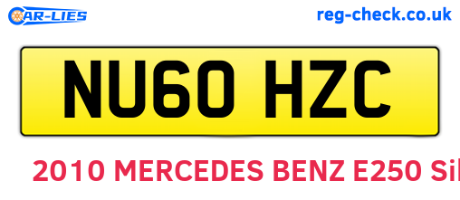 NU60HZC are the vehicle registration plates.