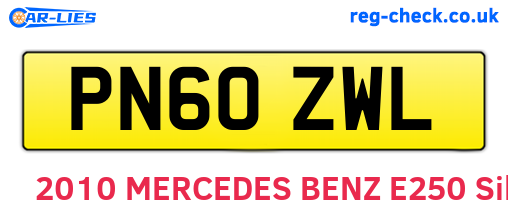 PN60ZWL are the vehicle registration plates.