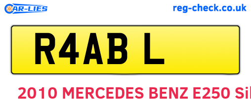 R4ABL are the vehicle registration plates.