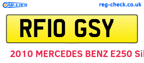 RF10GSY are the vehicle registration plates.
