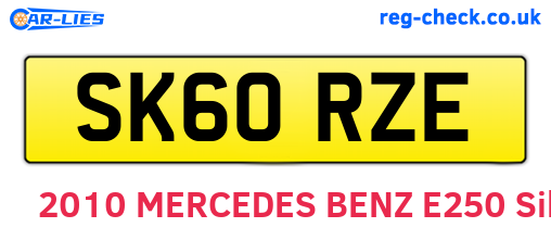 SK60RZE are the vehicle registration plates.