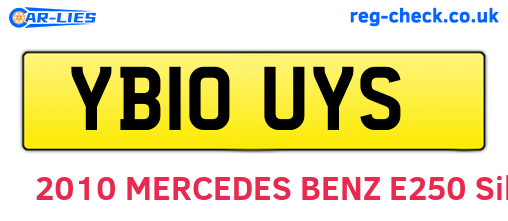 YB10UYS are the vehicle registration plates.