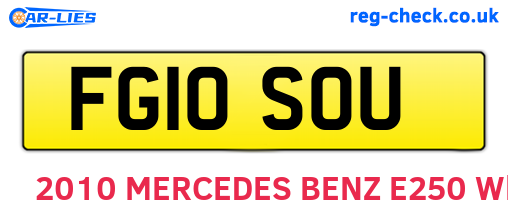 FG10SOU are the vehicle registration plates.