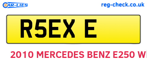 R5EXE are the vehicle registration plates.
