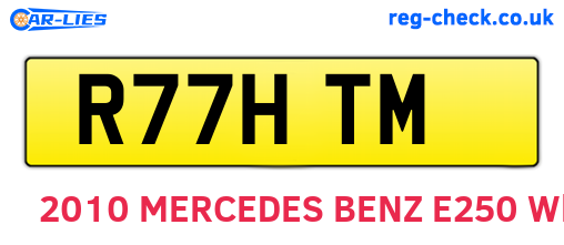 R77HTM are the vehicle registration plates.