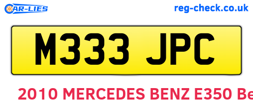 M333JPC are the vehicle registration plates.