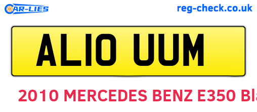 AL10UUM are the vehicle registration plates.
